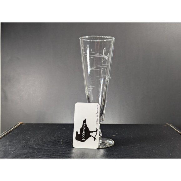 Vintage Atomic Shooting Stars Pilsner Beer Glasses Set of 4, MCM Clear stemmed - Picture 9 of 9